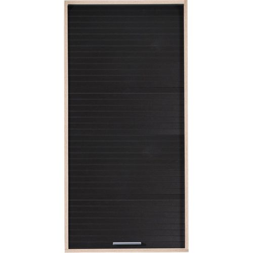 Meuble Haut De Cuisine Chêne Rideau Noir 4 Niches 60 X 124 X 35 Cm