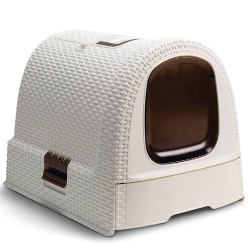 Bac À Litière Pour Chats 51x38,5x39,5 Cm Blanc