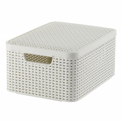 Boîte De Rangement Avec Couvercle Style M 18 L Blanc Crème