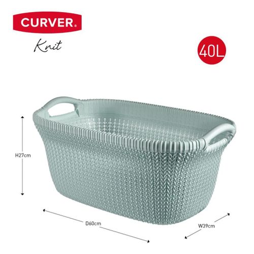 Paniere À Linge Aspect Tricot 40l Bleu