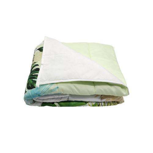 Couette Légère Imprimée Tropichic/non Tissé Blanc - 1 Personne 140x200 - Legere