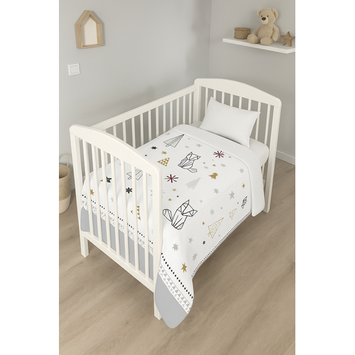 Couette Bébé Imprimée Sapin Futé - 80x120 - Toutes Saisons