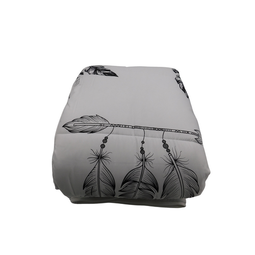 Couette Tempérée Imprimée Attrape Rêve Noir - 1 Ou 2 Personnes 200 X 200 - Mi Saison