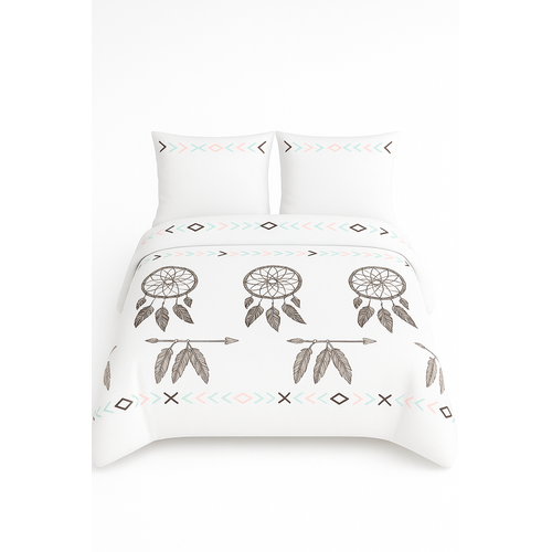 Couette Tempérée Imprimée Attrape Rêve Noir - 1 Ou 2 Personnes 200 X 200 - Mi Saison