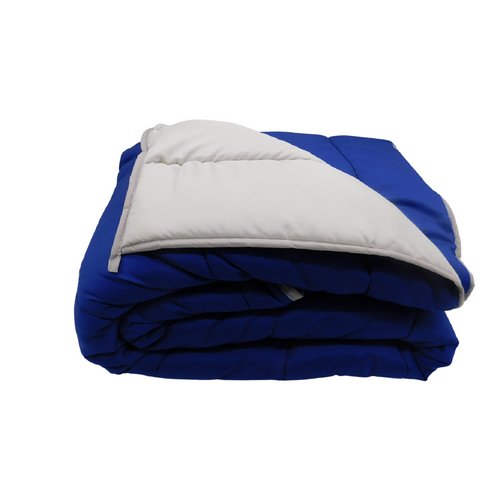 Couette Tempérée Bleu Limoges / Gris Perle - 2 Personnes 220 X 240 - Mi Saison
