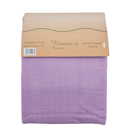 Housse De Couette Polycoton Lilas - 1 Personne 140 x 200