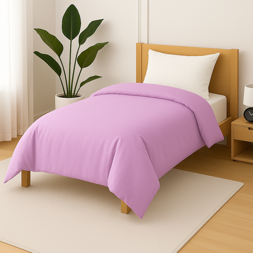 Housse De Couette Polycoton Lilas - 1 Personne 140 x 200