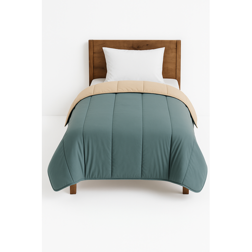 Couette Bicolore Gris/taupe - Chaude - 1 Personne - 14925