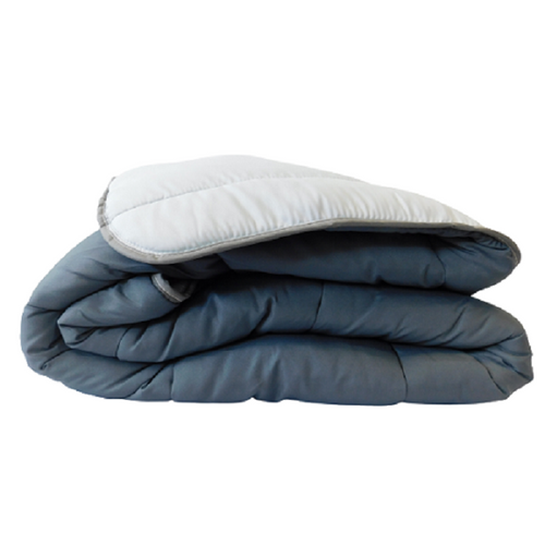 Couette Tempérée Gris Foncé/gris Clair 140x200 cm - 1 Personne - Mi Saison