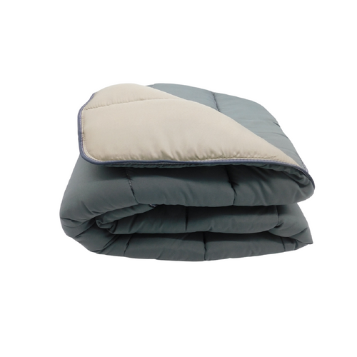 Couette Tempérée Gris Foncé / Taupe - 1 Personne 140 X 200 - Toutes Saisons