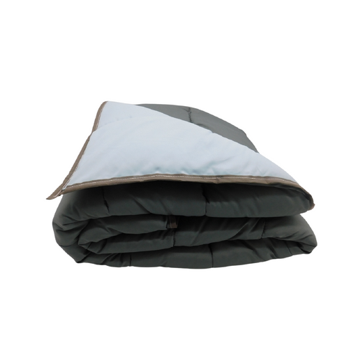 Couette Tempérée Gris Foncé / Bleu Ciel - 1 Personne 140 X 200 - Mi Saison