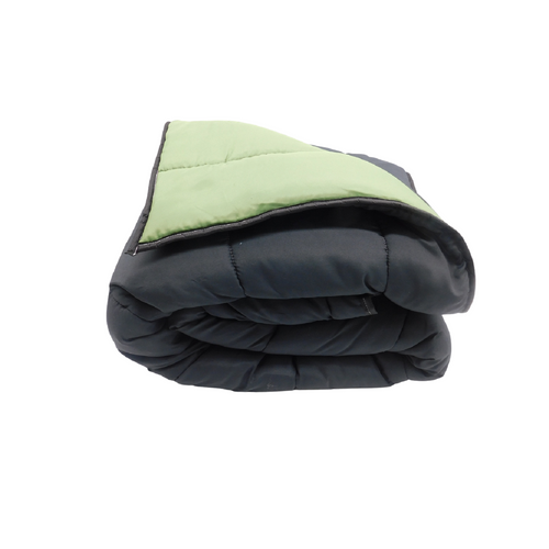 Couette Tempérée Bicolore Noir / Vert - 2 Personnes 220 X 240 - Mi Saison