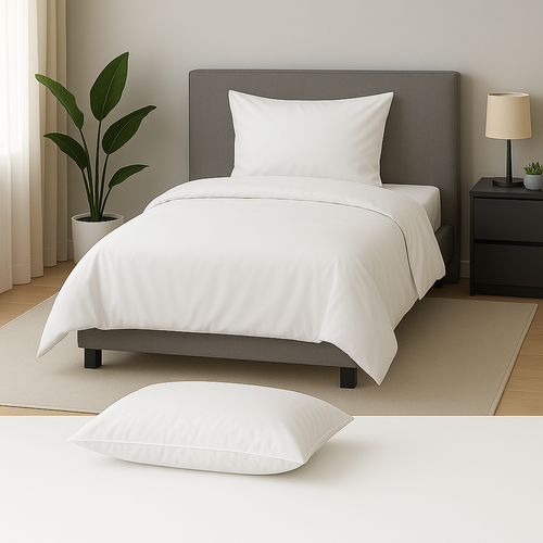 Housse De Couette Polycoton Blanche - 1 Personne 140 x 200