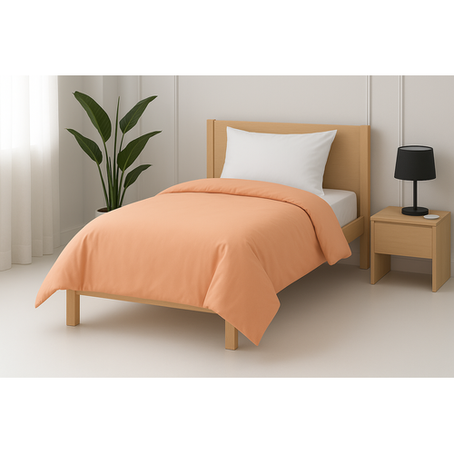 Housse De Couette Polycoton Pêche - 1 Personne 140 x 200