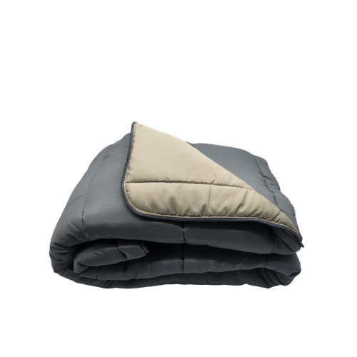 Couette Légère Bicolore Gris / Lin - 2 Personnes 220 X 240 - Spécial Été