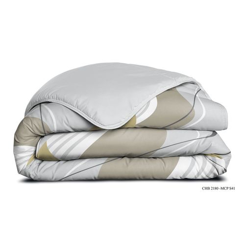 Couette Légère Imprimée / Uni Gris Clair - 1 Personne 140 X200 - Toutes Saisons - Mortreux