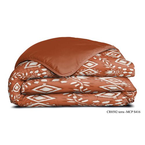 Couette Légère Imprimée / Uni Terracotta - 1 Personne 140 X200 - Toutes Saisons