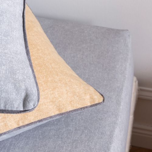 Drap Housse En Flanelle Coton 57 Fils Uni Gris 140x190cm