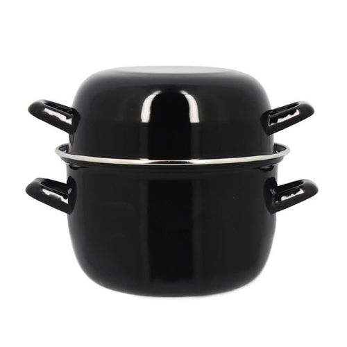 Marmite à Moule - 3645567 - En Acier Émaillé - Noir - 18 Cm - 2,7 Litres - Tous Feux Dont Induction