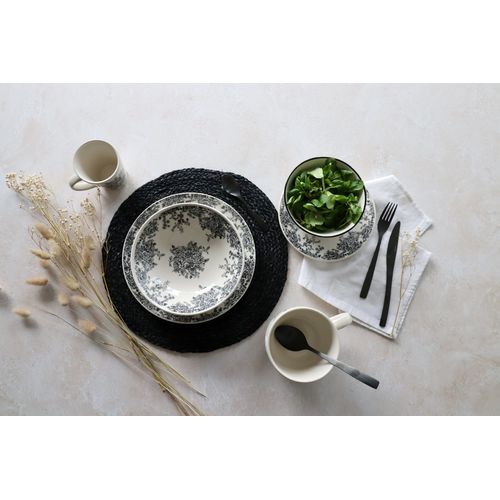 Assiette creuse Ø 20,5 cm FLORALI Blanche et noire