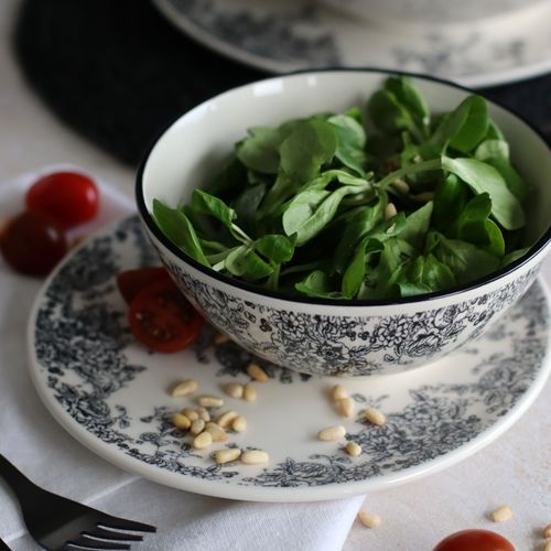 Assiette à dessert Ø 19,5 cm FLORALI Blanche et noire