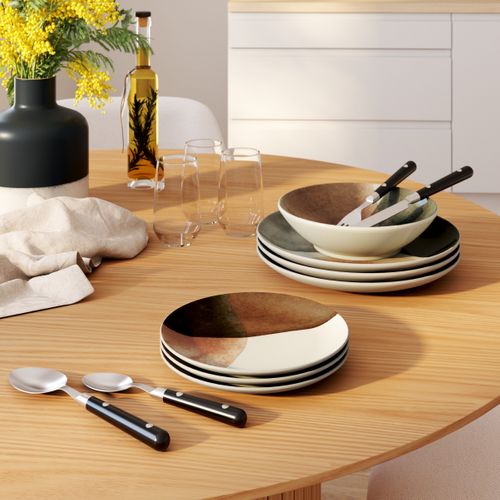 Assiette plate Ø 26 cm GAIA Beige / Gris /Vert