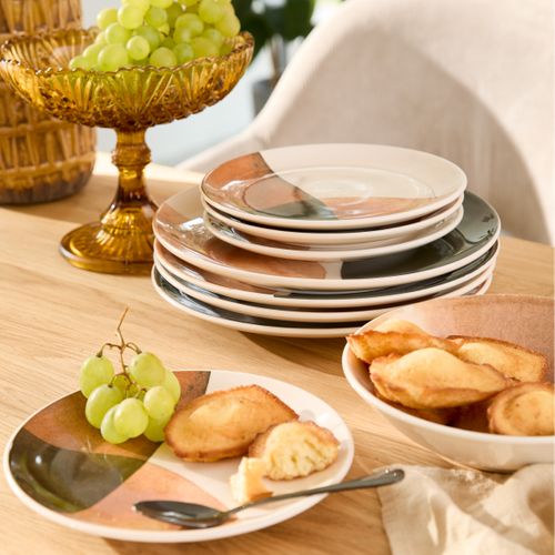 Assiette dessert Ø 19 cm GAIA Beige / Gris /Vert