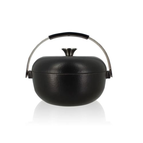 Cocotte Ronde En Fonte Avec Émail 24cm Noir - 7930205