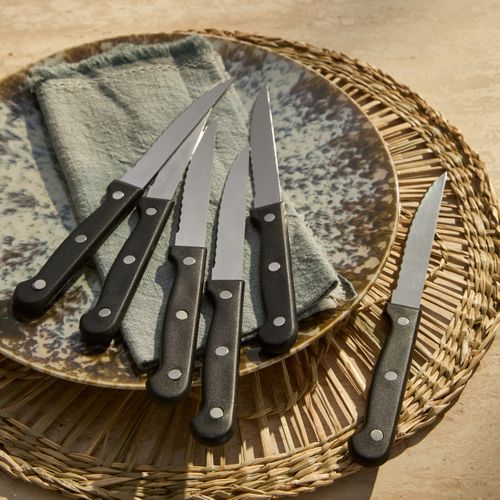 Pack 6 couteaux à steak Noir