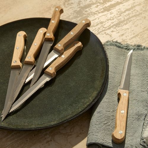 Pack 6 couteaux à steak Marron clair