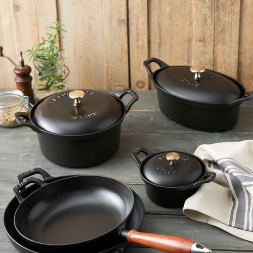 Poêle 28 Cm, Fonte, Noir Mat