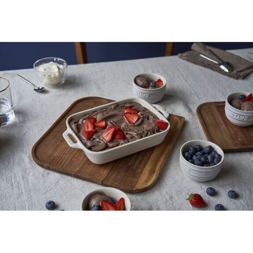 Set De Plats à Gratin, Céramique, 3 Pièces (20x16 Cm / 27x20 Cm / 34x24 Cm), Cerise