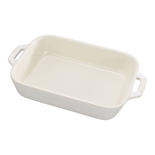 Set De Plats à Gratin, Céramique, 3 Pièces (20x16 Cm / 27x20 Cm / 34x24 Cm), Blanc Ivoire