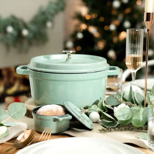 Cocotte 22 Cm, Rond(e), Sauge, Fonte