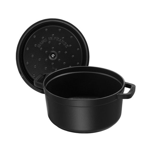Cocotte En Fonte, Ronde, Ø 20 Cm, 2,24 L, Noir Mat