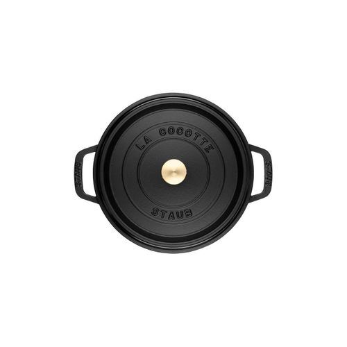 Cocotte En Fonte, Ronde, Ø 20 Cm, 2,24 L, Noir Mat