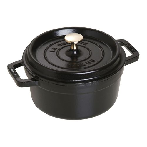 Cocotte En Fonte, Ronde, Ø 28 Cm, 6,7 L, Noir Mat
