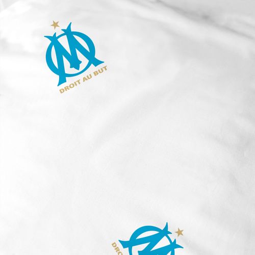 Drap-housse Imprimé 100% Coton, Om Voilure Blanc 140x190cm - Bonnet 30cm