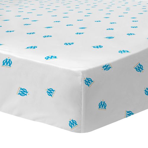 Drap-housse Imprimé 100% Coton, Om Voilure Blanc 140x190cm - Bonnet 30cm