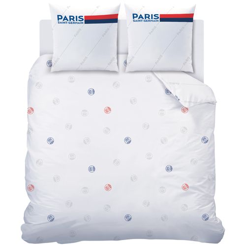 Parure De Lit Imprimée 100% Coton, Psg Retro White Blanc 140x200+63x63cm
