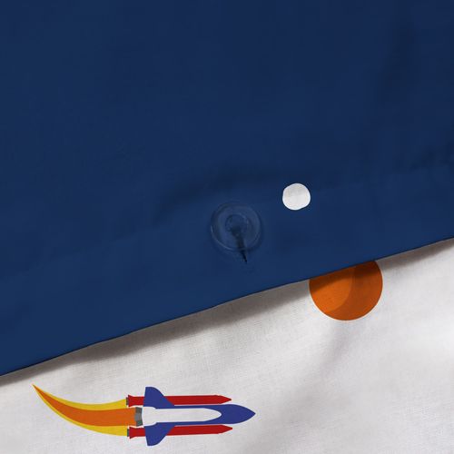 Parure De Lit Imprimée 100% Coton, Explore Space Bleu 140x200+63x63cm