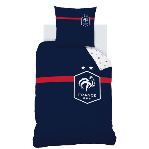 Parure De Lit Imprimée 100% Coton, Fff Challenge Bleu Marine 140x200+63x63cm