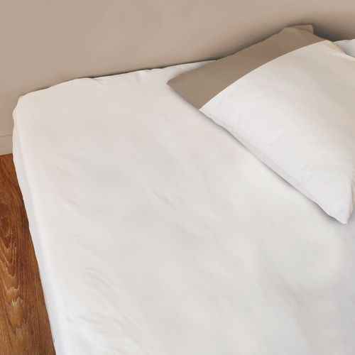 Drap-housse Uni En Percale, Coton Bio Craie 140x190/200cm - Bonnet 30cm