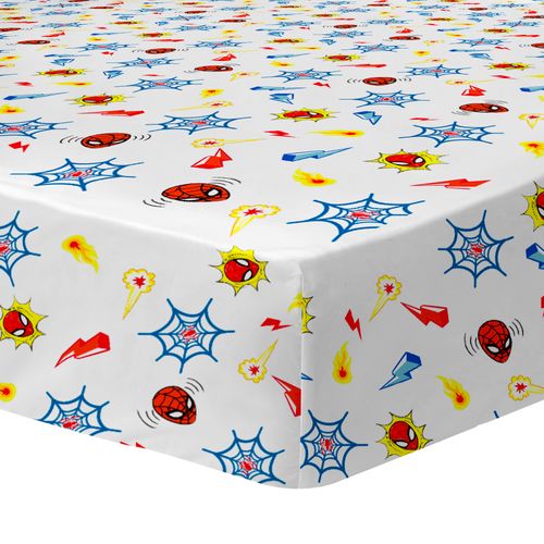 Drap-housse Imprimé 100% Coton, Spiderman Home Avenger Blanc 90x190/200cm - Bonnet 30cm