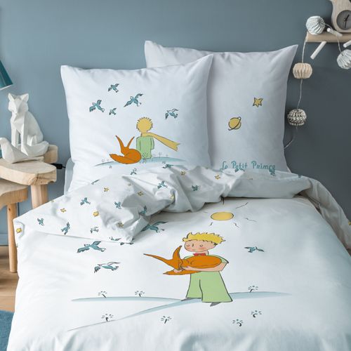 Parure De Lit Imprimée 100% Coton, Le Petit Prince Birds Blanc 140x200+63x63cm
