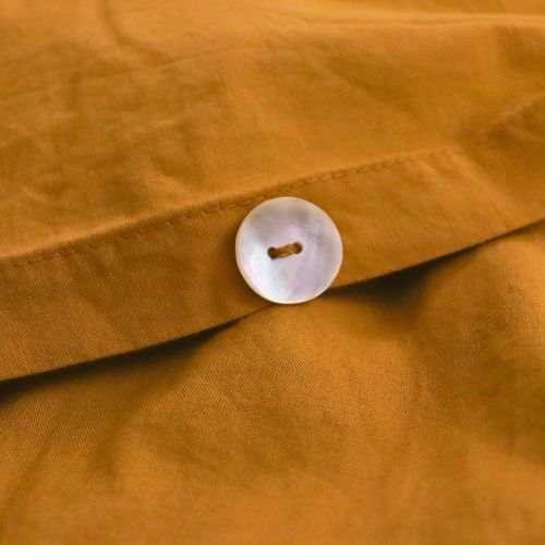Housse De Couette Unie En Coton, Coton Lavé Caramel 140x200cm
