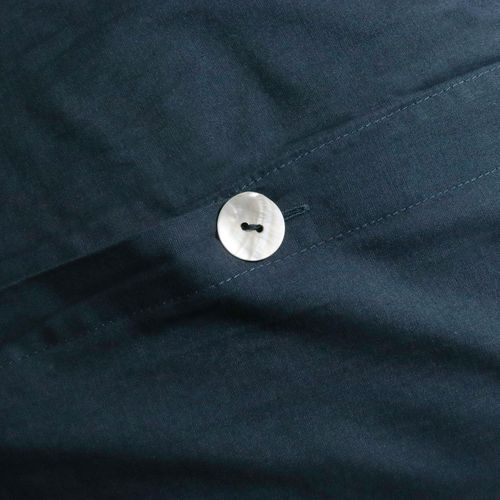 Housse De Couette Unie En Coton, Coton Lavé Bleu Nuit 140x200cm