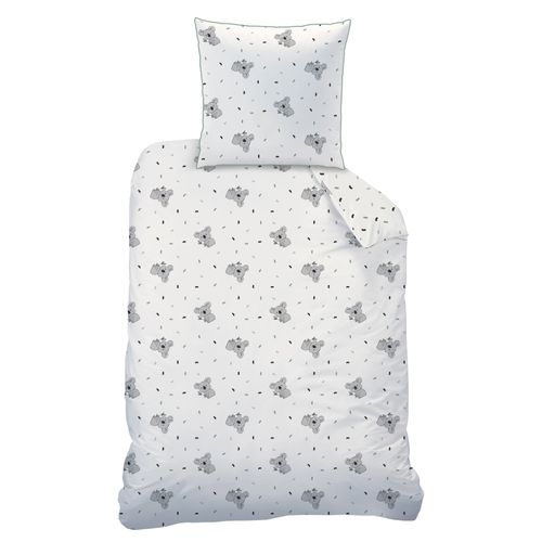 Parure De Lit Imprimée 100% Coton, Koalas Ecru 140x200+63x63cm