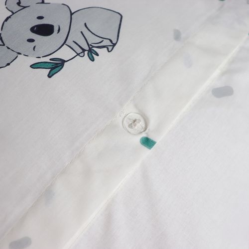 Parure De Lit Imprimée 100% Coton, Koalas Ecru 140x200+63x63cm