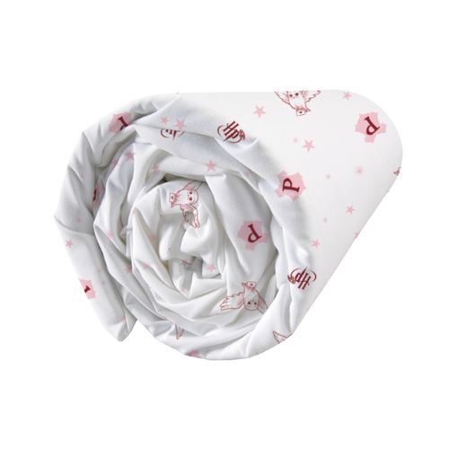 Drap-housse Imprimé 100% Coton, Harry Potter Fly Blanc 90x190/200cm - Bonnet 30cm